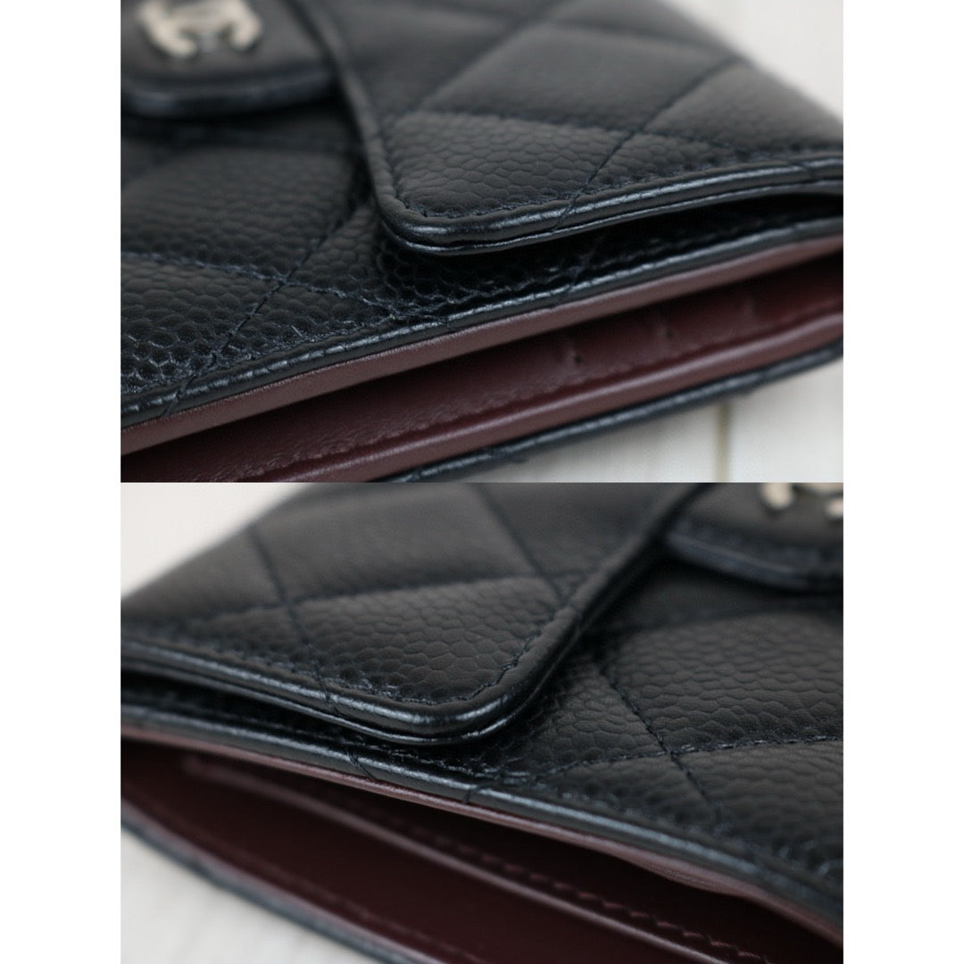 Excellent（Rank SA）｜Chanel Caviar Skin Black Wallet｜S24111504