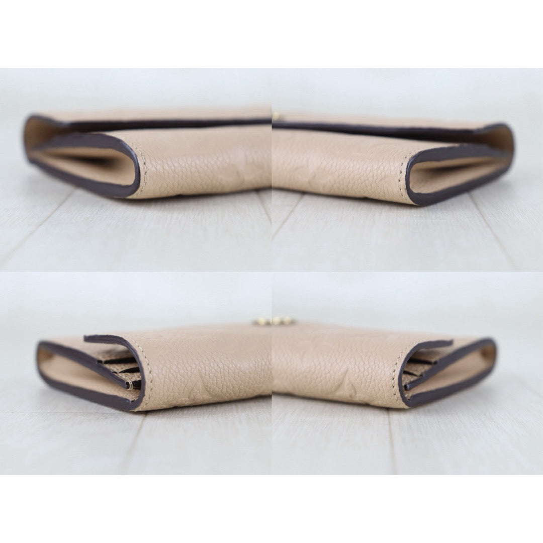 Include Entrupy Certificate of Authenticity｜Very Good ( Rank A)｜ Louis Vuitton Monogram Empreinte Long Wallet Turtledove｜Z26092101
