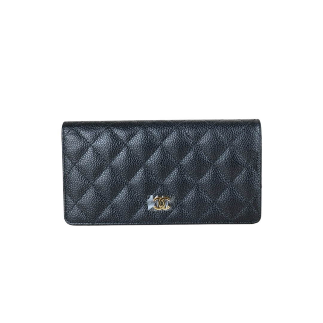 Excellent（Rank SA） ｜CHANEL Caviar Skin Black Long Wallet Made In 2013-2014 Year｜S24111501