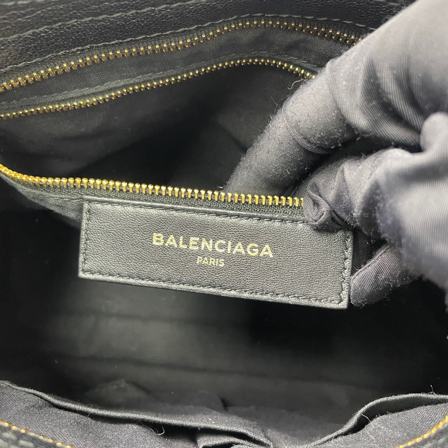 Very Good ( Rank A)｜Balenciaga Goatskin edge Mini Classic City Haze Black HandBag Shoulder Bag