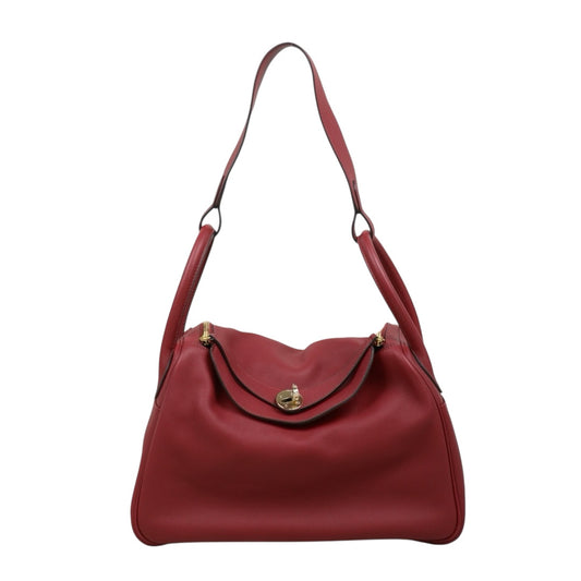 Good ( Rank AB)｜ Hermes Lindy30 Swift Leather Golden Hardware Shoulder Bag X stamp Made In 2016Year Red ｜L25111602