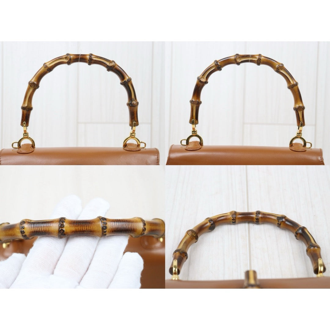 Very Good ( Rank A) ｜ GUCCI Vintage Bamboo Hand Bag With Shoulder Strap Brown ｜V24122606