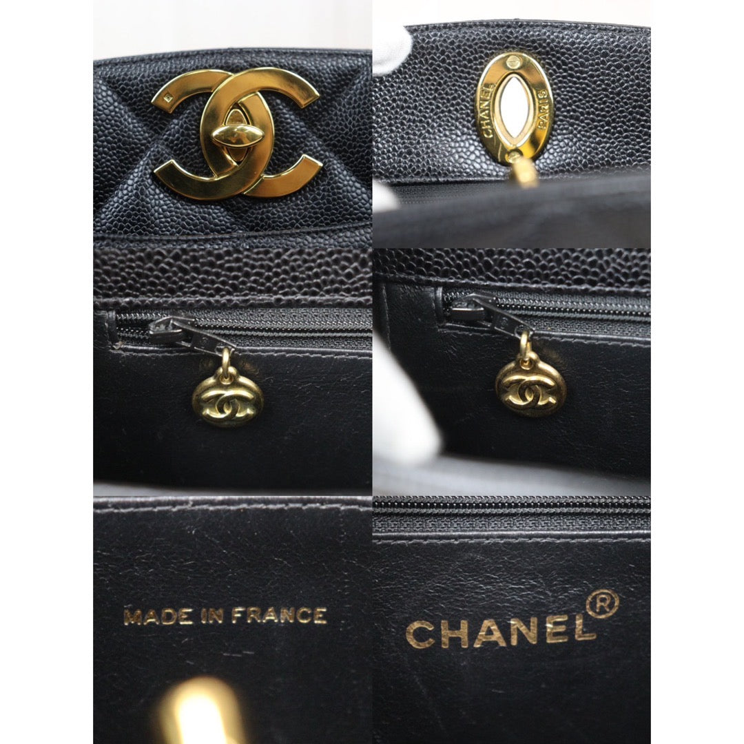 Good ( Rank AB)｜CHANEL Vintage Caviar Skin Black ShoulderBag｜P24071105