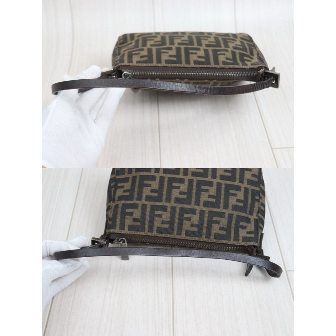 Include Entrupy Certificate of Authenticity｜Good ( Rank AB)｜ FENDI Zucca Mamma Gunmetal Hardware Shoulder Bag｜26091805