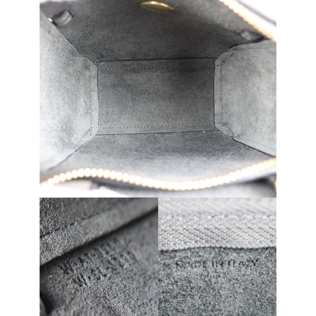 Include Entrupy Certificate of Authenticity｜Very Good ( Rank A)｜CELINE Calf Leather Belt Pico Handbag Shoulder Bag Etoupe Gray｜X26100714