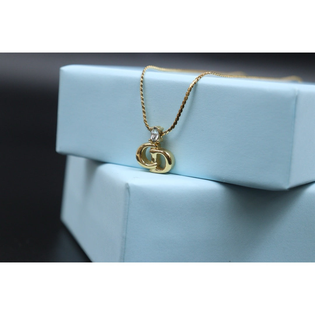 Include Authentic Detective Certificate of Authenticity｜Good ( Rank AB) ｜ Dior CD  Rhinestone Necklace ｜26040211
