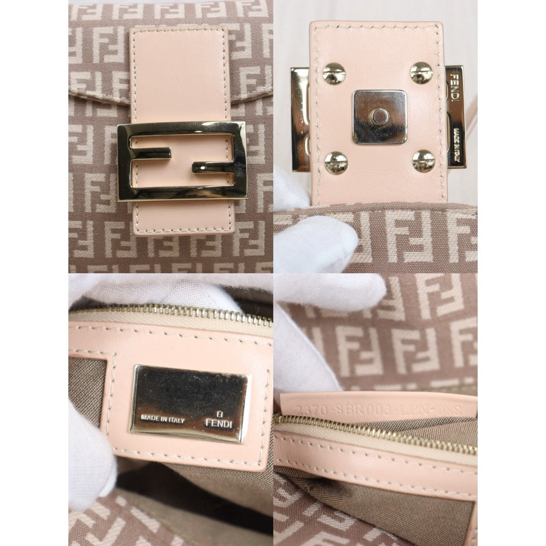 Very Good ( Rank A)｜ FENDI Zucca Mamma Baguette Shoulder Bag  Gold Hardware Pink｜25100714