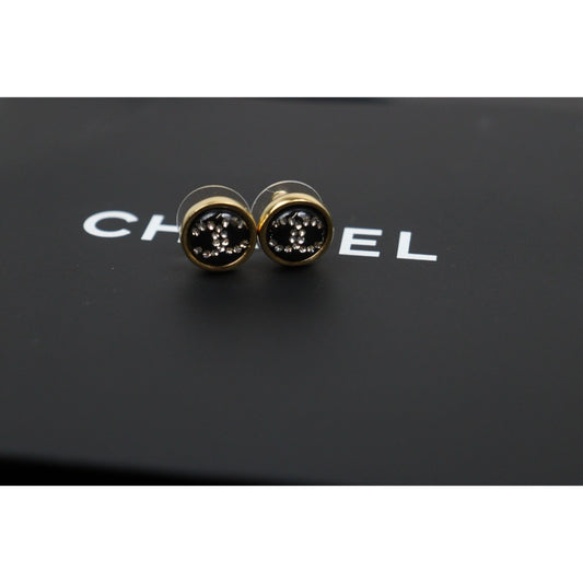 Include Authentic Detective Certificate of Authenticity｜Very Good ( Rank A) ｜CHANEL D20B COCO Mark Black Golden Rhinestone Earrings Made In 2020Year｜S26031027