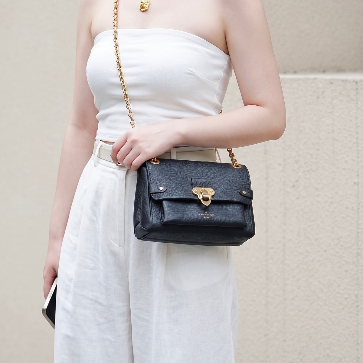 Include Entrupy Certificate of Authenticity｜Good ( Rank AB) ｜Louis Vuitton Monogram Empreinte Vavin BB Leather Shoulder Bag Black IC Chips Model ｜S26090712