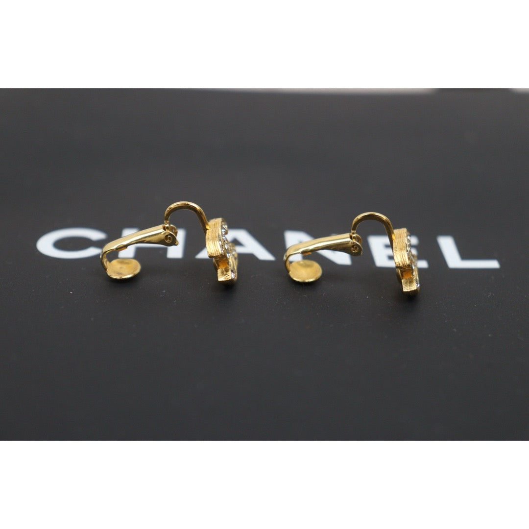Include Authentic Detective Certificate of Authenticity｜Very Good ( Rank A) ｜CHANEL  COCO Mark Rhinestone Earrings ｜26070308
