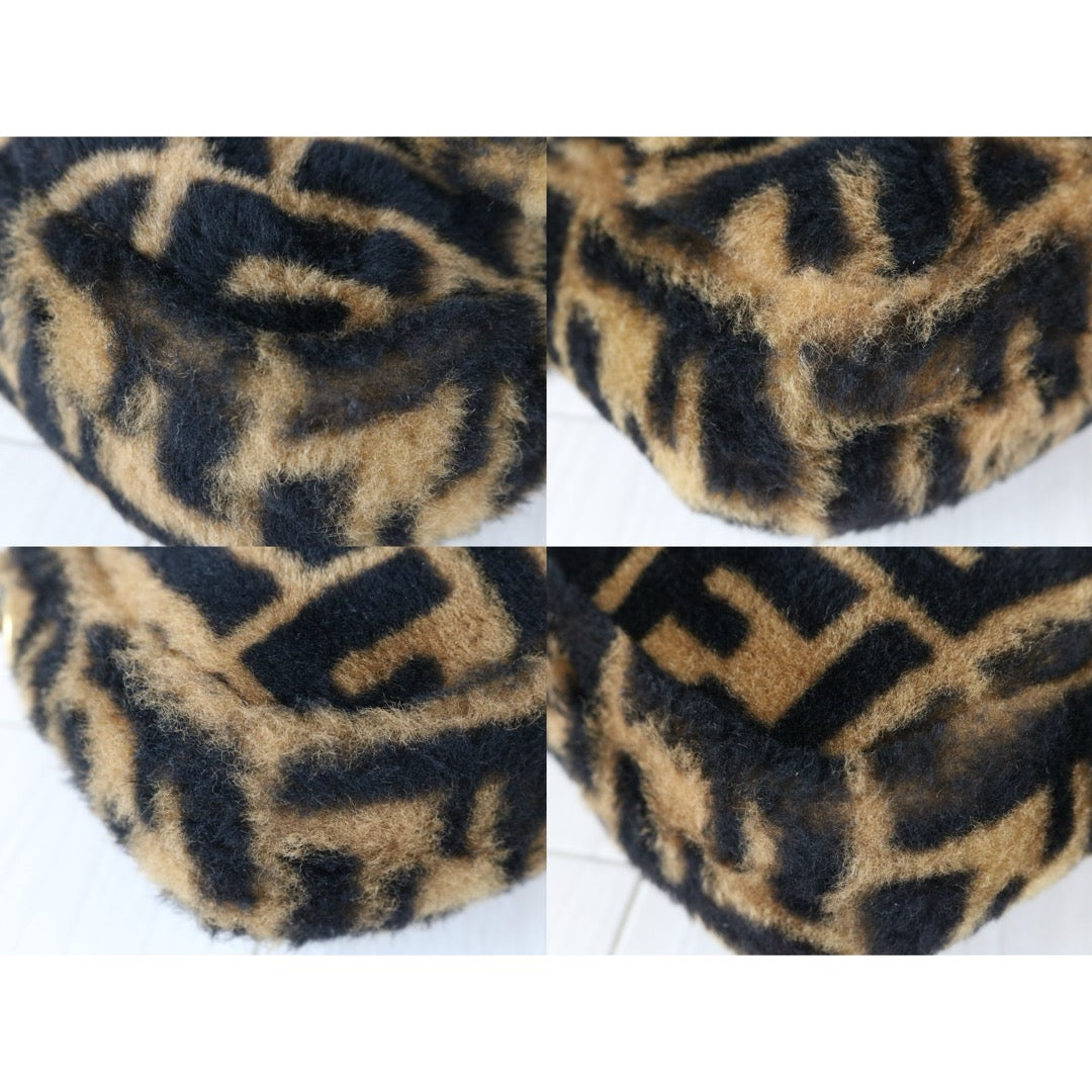 Very Good ( Rank A)｜ FENDI Zucca Mamma Baguette Sheep Skin Brown Shoulder Bag｜S25110320