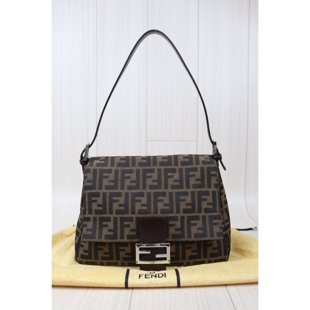 Rank A｜ FENDI Zucca Mamma Baguette Shoulder Bag ｜24042601
