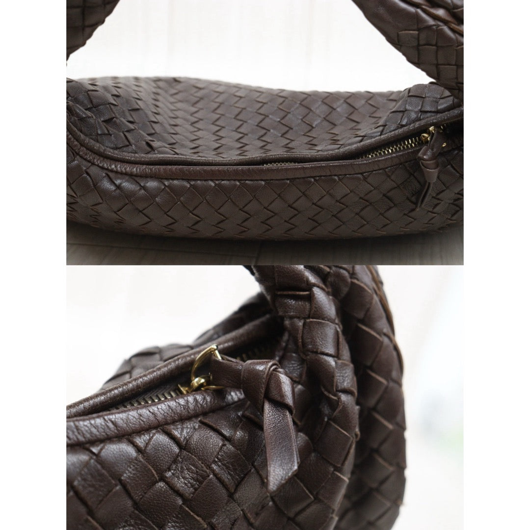 Good ( Rank AB)｜ Bottega Veneta Lamb Skin Braid Shoulder Bag Brown｜V25082211