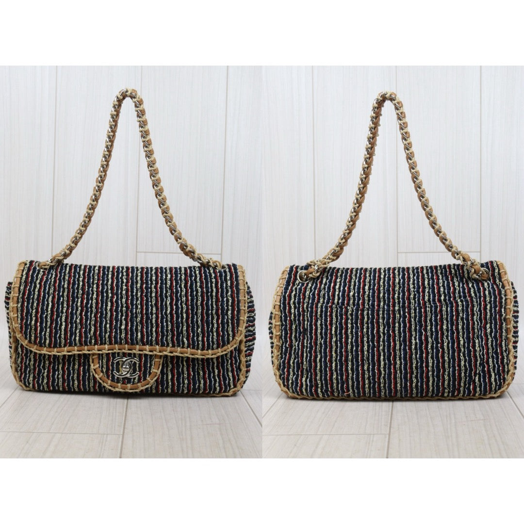 Very Good ( Rank A)｜ CHANEL Tweed Weave Single Flap 30 Shoulder Bag Made in 2010-2011Year｜Y25112506