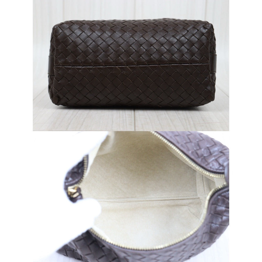 Very Good ( Rank A)｜ Bottega Veneta Lamb Skin  Braid HandBag Brown｜25052909