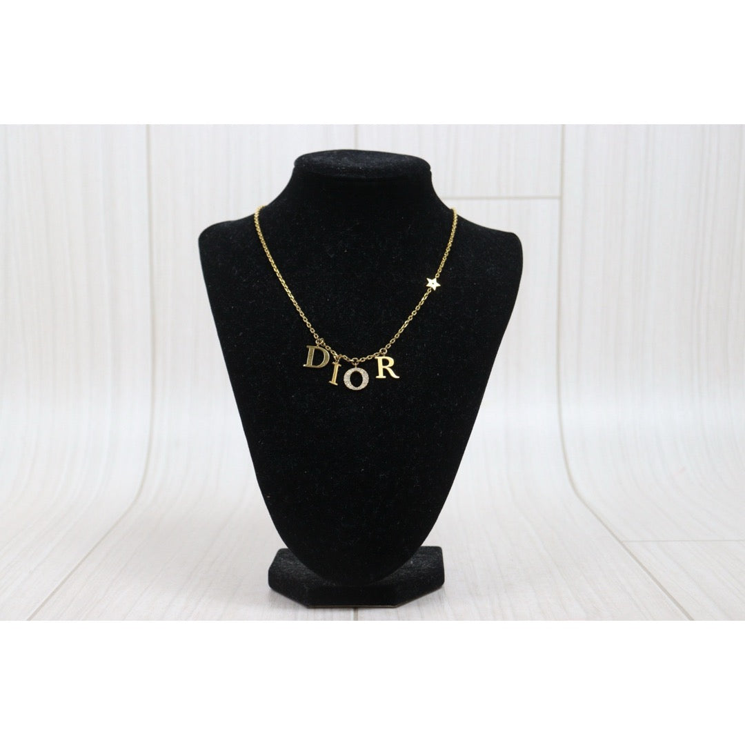 Include Authentic Detective Certificate of Authenticity｜Good ( Rank AB) ｜ Dior CD  Rhinestone Necklace ｜Y26040603