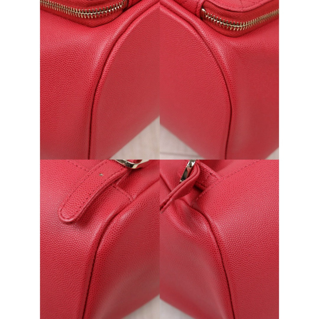 Excellent（Rank SA）｜CHANEL  Caviar Skin Leather Calf Leather Backpack  Rose red  Made in 2017-2018 Year｜W24111404