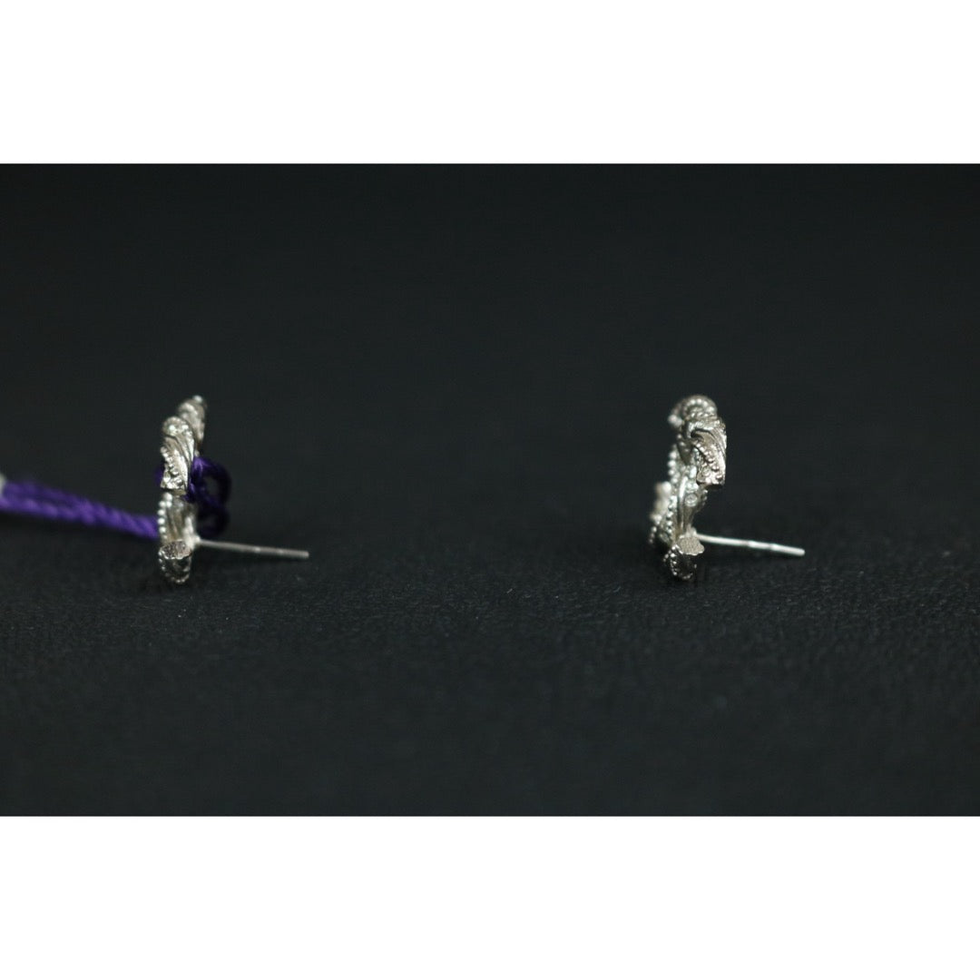 Include Authentic Detective Certificate of Authenticity｜Very Good ( Rank A) ｜CHANEL B14C COCO Mark Braids Rhinestone Earrings Made In 2014 Year｜X26042003