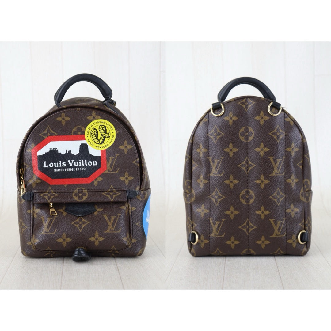 Include Entrupy Certificate of Authenticity｜Good ( Rank AB)｜  Louis Vuitton Monogram Canvas Badge Mini Palm Springs Backpack｜S26090713