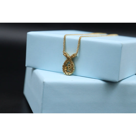 Include Authentic Detective Certificate of Authenticity｜Very Good ( Rank A) ｜ Dior CD Rhinestone Necklace ｜V25110616