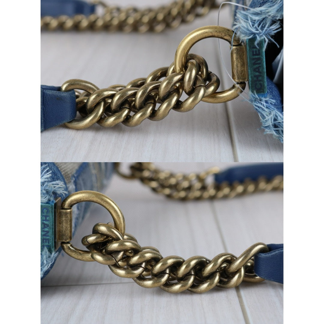 Very Good ( Rank A) ｜CHANEL Denim Blue Patch Work Leboy PM Made in 2014-2015 Year｜F25012301