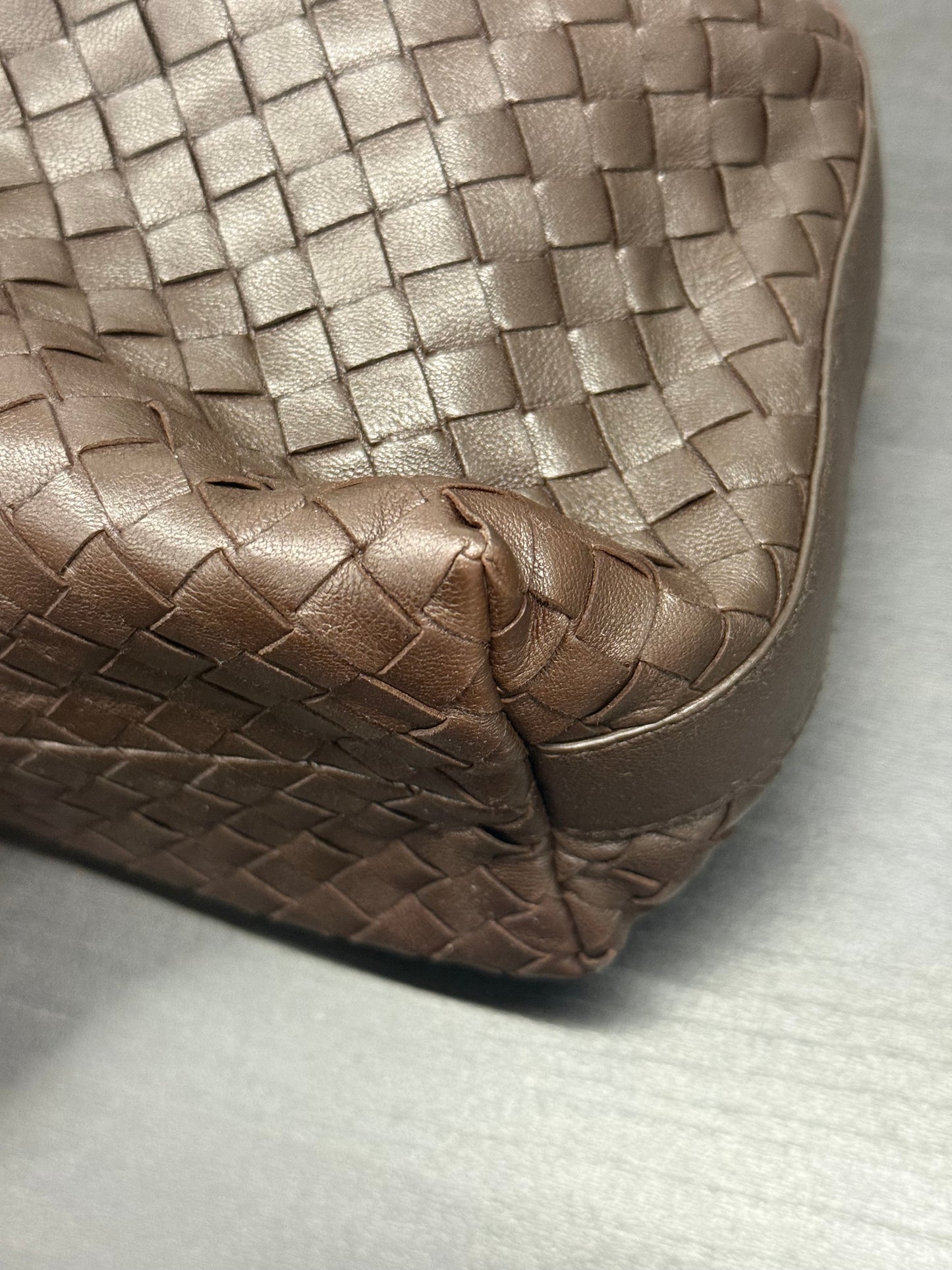 First installment 1/3｜Good ( Rank AB)｜ Bottega Veneta Lamb Skin  Braid HandBag Brown