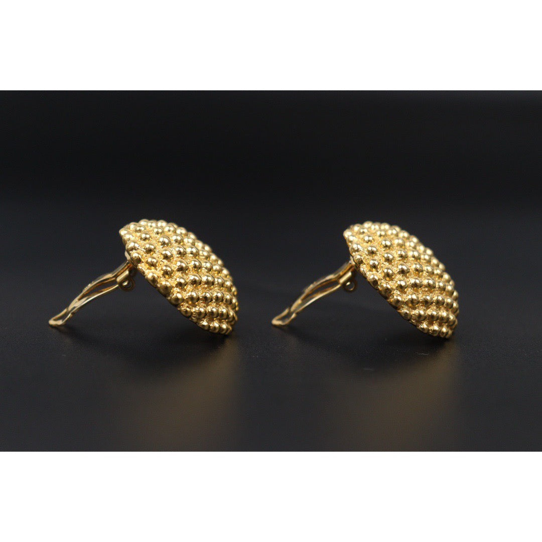 Rank A ｜Yves Saint Laurent  Gold 24 Plated Earrings ｜Q24041503