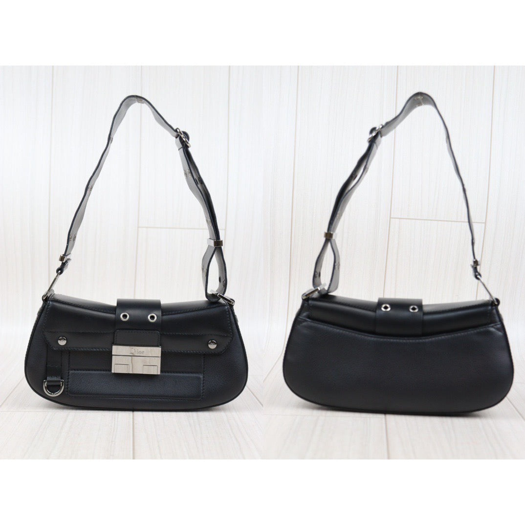 Rank A ｜ Dior Punk Calf Skin Shoulder Bag Black ｜24012518