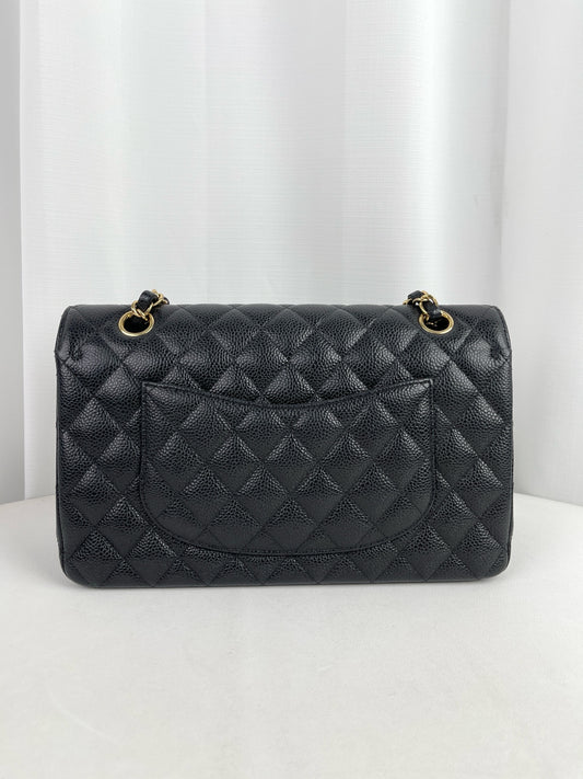Include Entrupy Certificate of Authenticity｜Very Good ( Rank A)｜ CHANEL Caviar Skin Calf Leather Double Flap 25