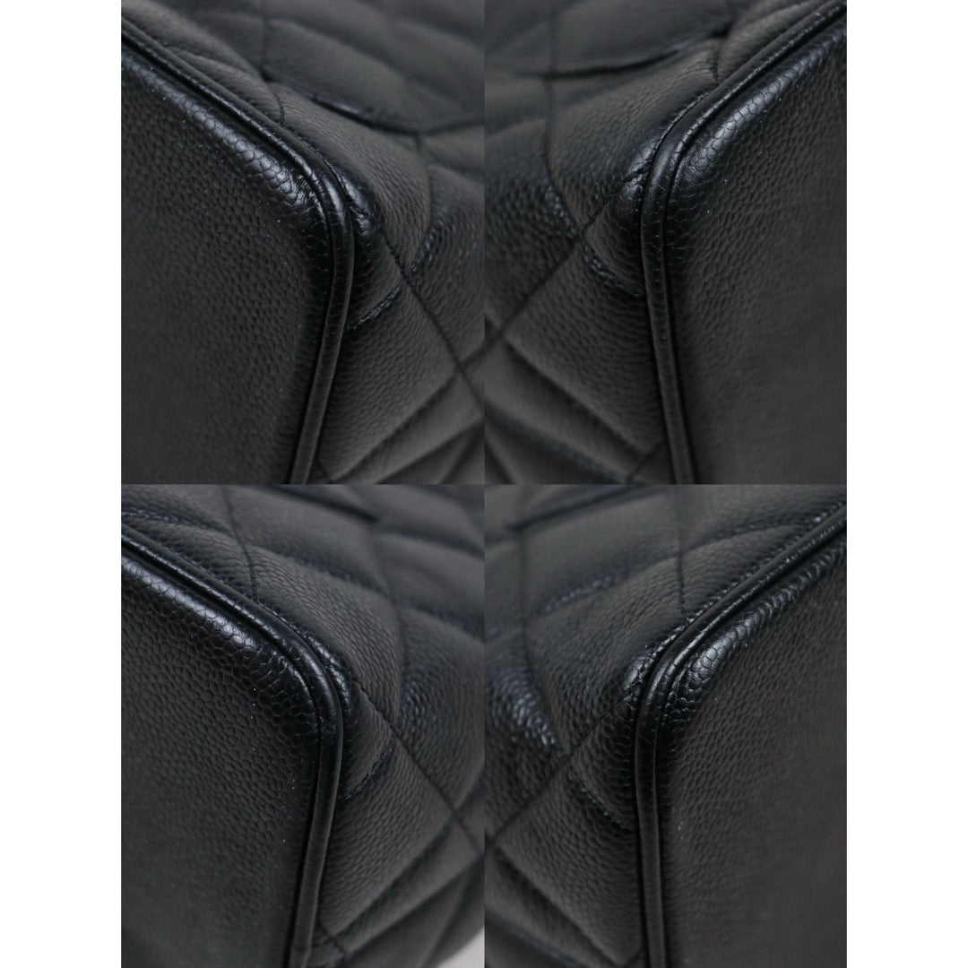 Very Good ( Rank A)｜ CHANEL Caviar Skin Calf Leather Tote Bag Black Made In 2002～2003Year｜S25110426