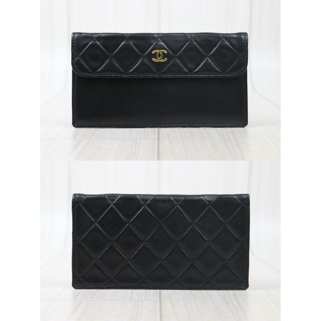 Good ( Rank AB)｜ CHANEL  Lamb Skin Black Single Flap 25  Shoulder Bag Made in 1989-1991 Year ｜P24110107