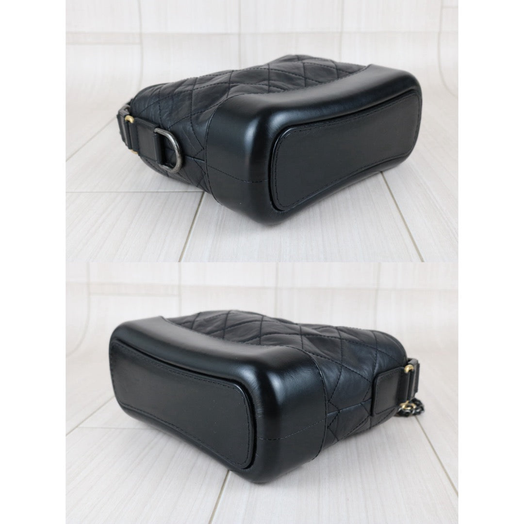 Include Entrupy Certificate of Authenticity｜Very Good ( Rank A) ｜CHANEL PM Gabrielle Calf Leather Shoulder Bag Black Made In 2018Year｜S26050704