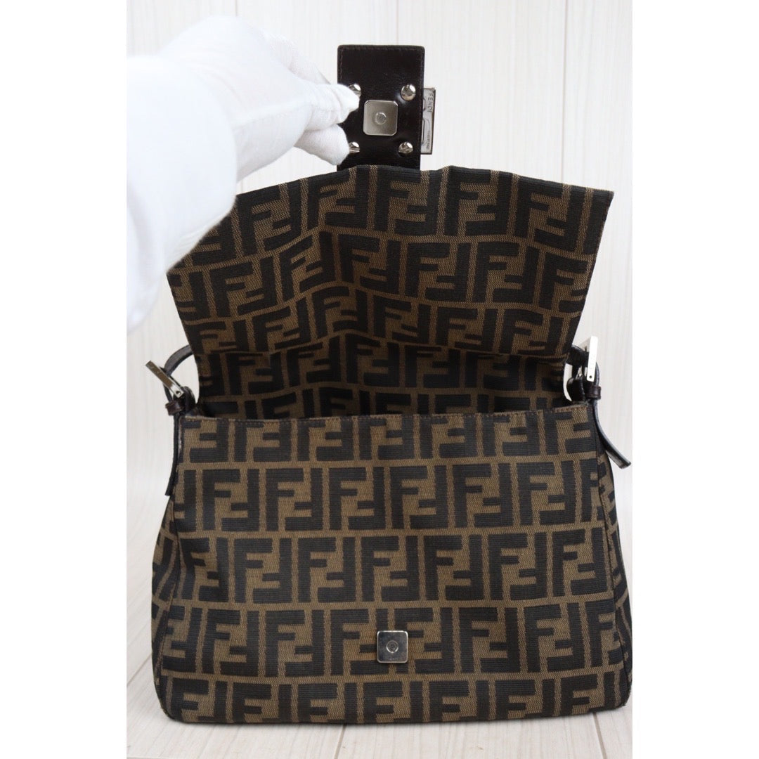 Rank AB｜ FENDI Zucca Mamma Baguette Shoulder Bag ｜V23110925