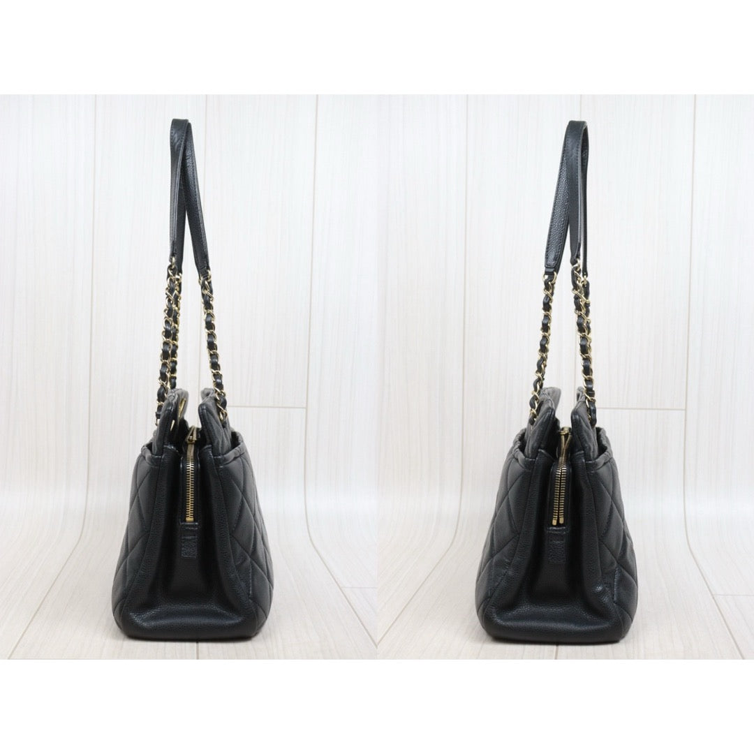 Include Entrupy Certificate of Authenticity｜Good ( Rank AB)｜ CHANEL Caviar Skin  Matrasse Chain Tote Bag Black Made In 2013～2014Year｜26041408