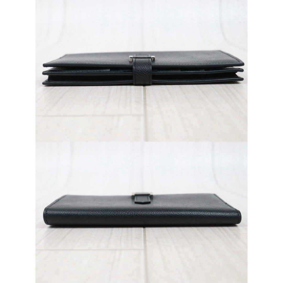Good ( Rank AB)｜ HERMES  Epsom Leather Long Bearn Wallet Black □P Stamp Made In 2012Year｜S25110419