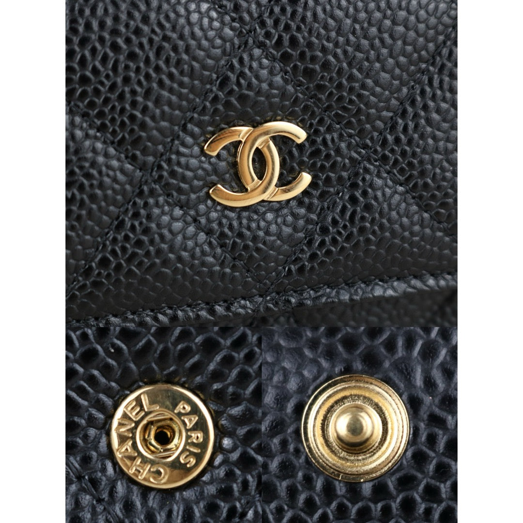 Excellent（Rank SA）｜CHANEL Caviar Skin Black Long Wallet Made In 2012 - 2013 Year｜S24122608