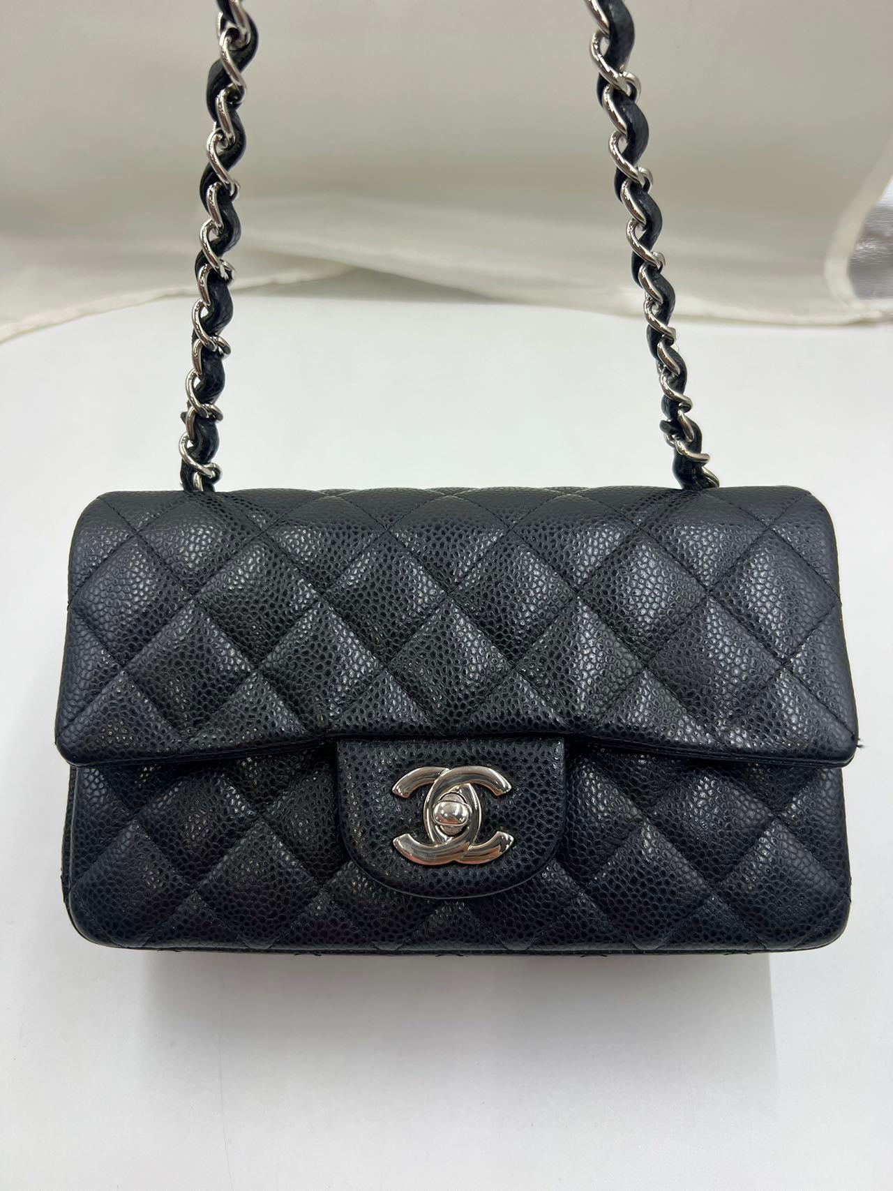 First installment 1/2｜ Very Good ( Rank A)｜ CHANEL Caviar Skin Matrasse Single Flap 20 Shoulder Bag Black