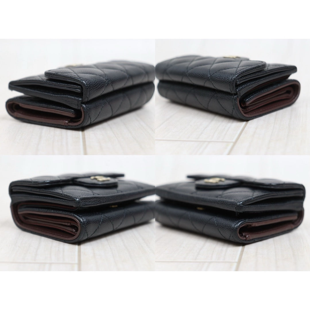 Very Good ( Rank A)｜Full Set Chanel Caviar Skin Black Wallet Made In 2022-2023 Year ｜26022006
