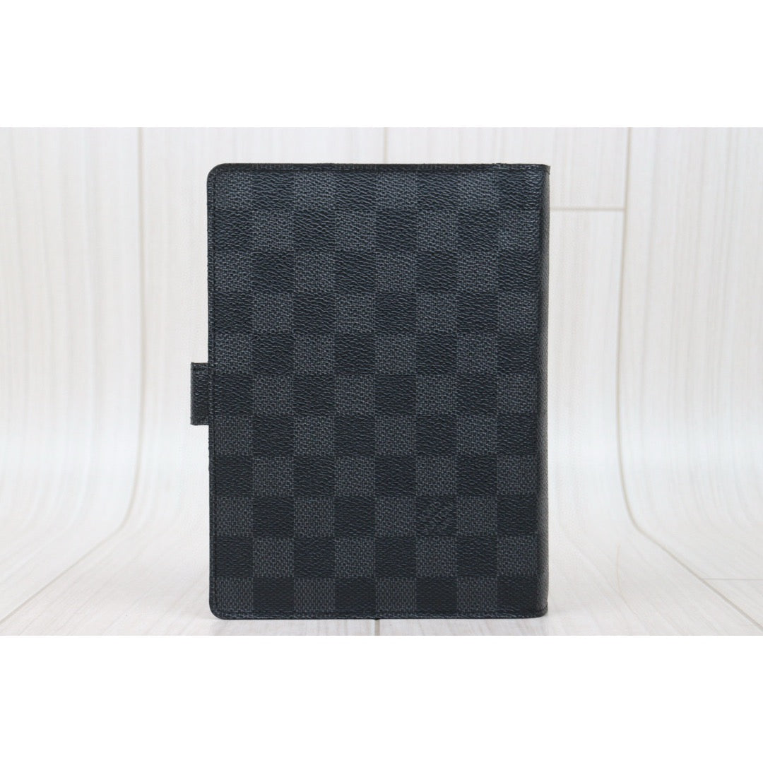 Very Good ( Rank A)｜ LV Monogram Medium Ring Agenda Cover Notebook Cover Black｜Q25021306
