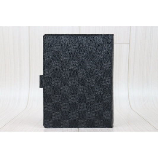 Include Entrupy Certificate of Authenticity｜Very Good ( Rank A)｜ Louis Vuitton Monogram Medium Ring Agenda Cover Notebook Cover Black｜Q25021306