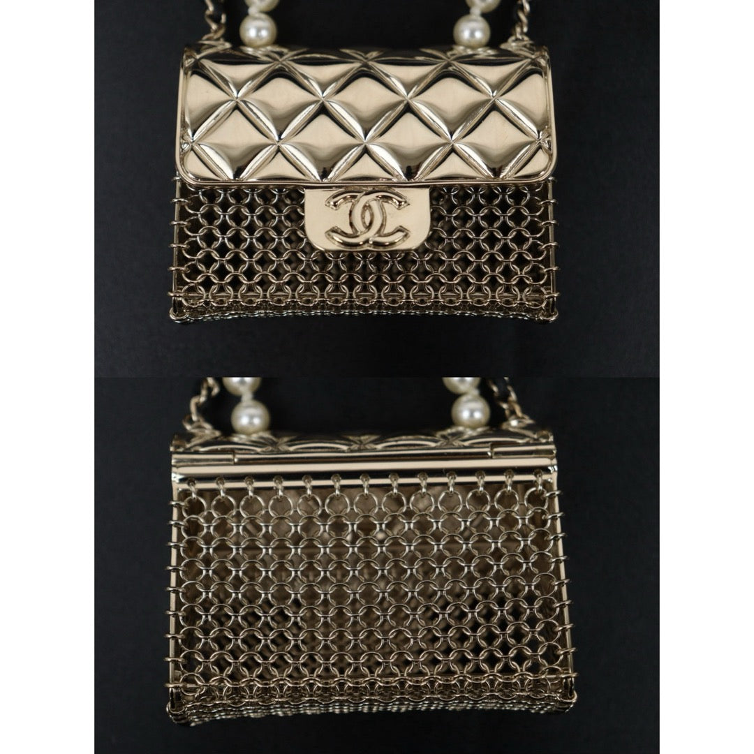 Excellent（Rank SA）｜ CHANEL Coco Mark Hollow Design Pearl Double Chain Tinybag made in 2021 year｜S25110434