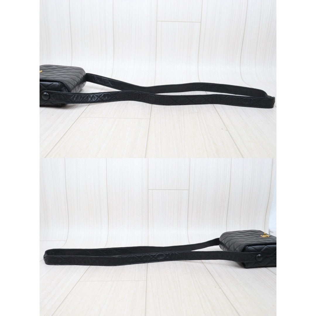 Good ( Rank AB)｜ CHANEL Matrasse Lamb Skin Single Flap Shoulder Bag Black Made In 1994-1996 Year  ｜P25041403