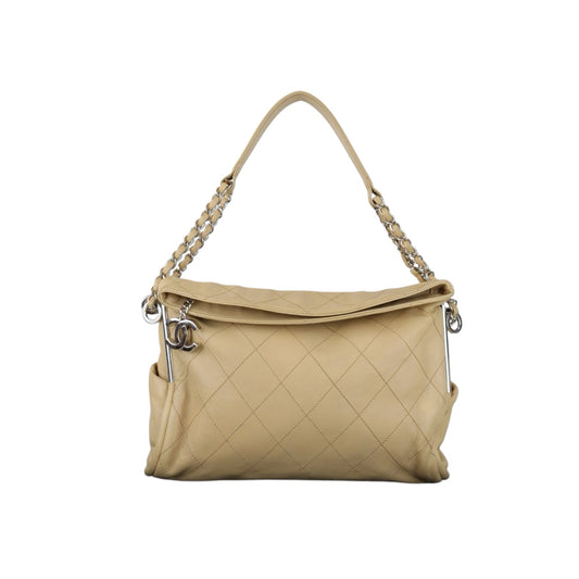 Very Good ( Rank A) ｜CHANEL Lambskin Matrasse Chain Hobo HandBag Beige Made In 2005 - 2006Year｜S26012602