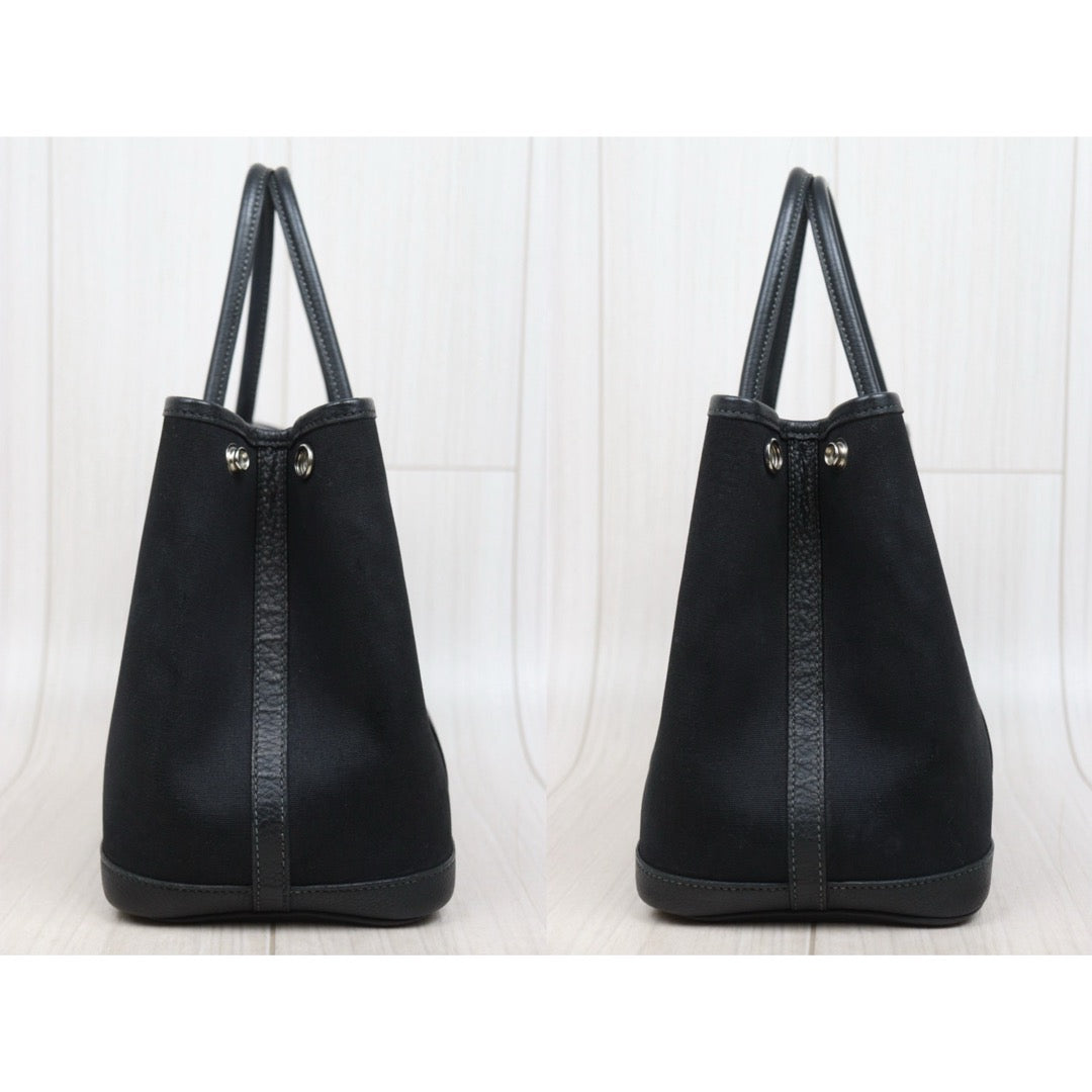 Good ( Rank AB)｜ HERMES Garden Party TPM  Black HandBag ◽︎I Stamp Made In 2005 Year｜Y25112502