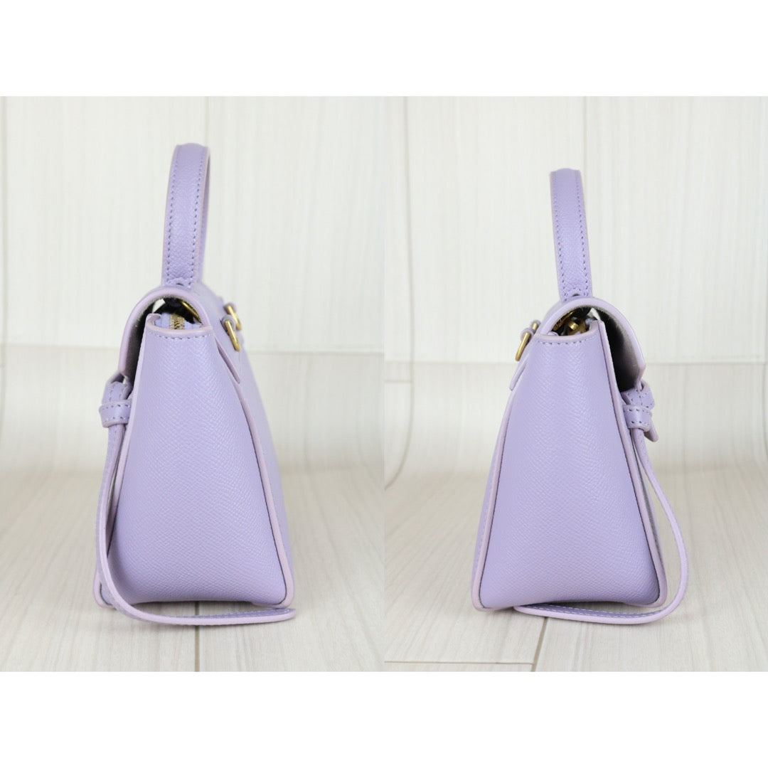 Very Good ( Rank A)｜CELINE Calf Leather Belt Pico Handbag Shoulder Bag Lilac｜S25112909
