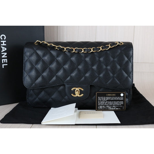 Very Good ( Rank A)｜Full Set CHANEL Matrasse Chain Caviar Skin Jumbo Black  Made In 2010-2011 Year｜S25121105