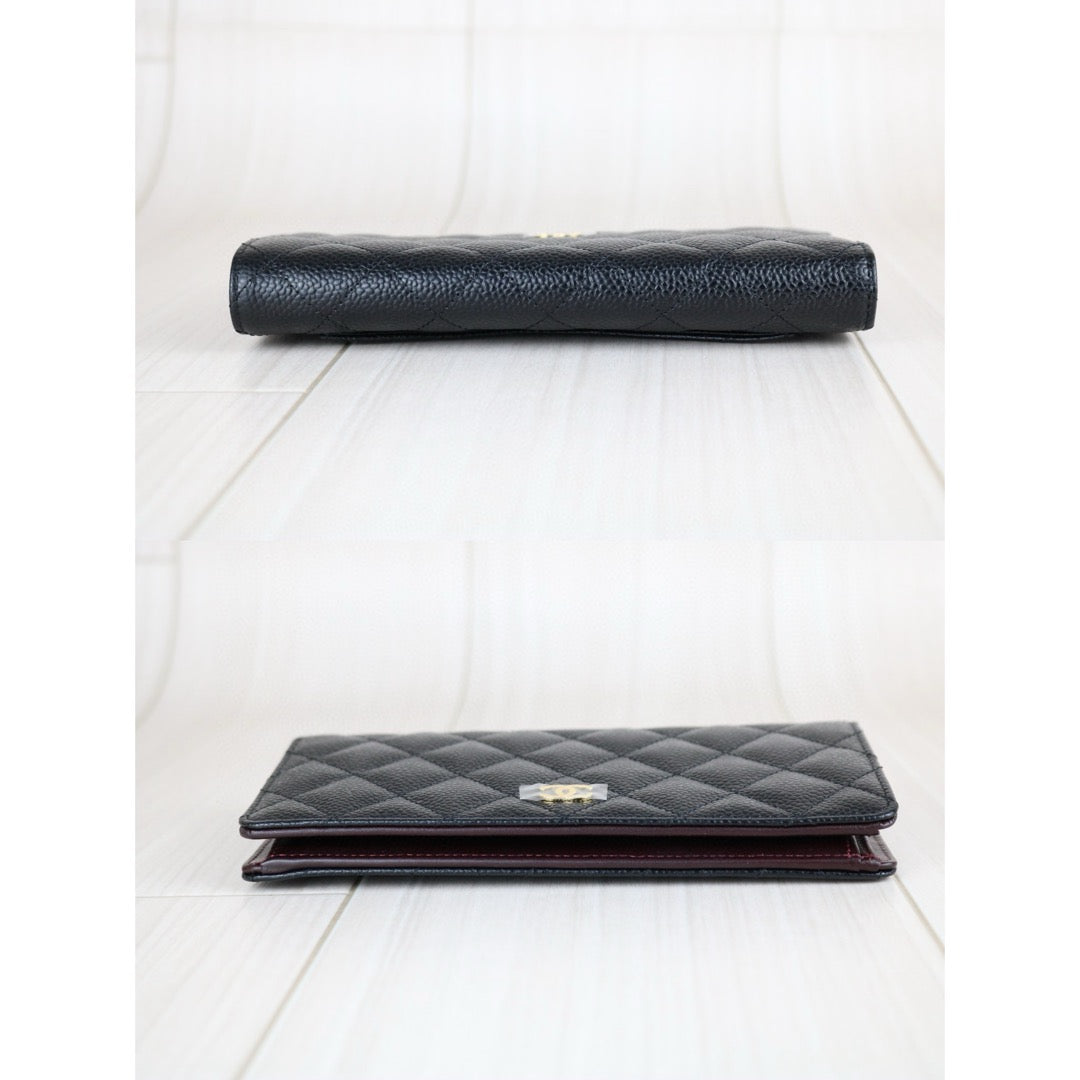 Excellent（Rank SA） ｜CHANEL Caviar Skin Black Long Wallet Made In 2013-2014 Year｜S24111501