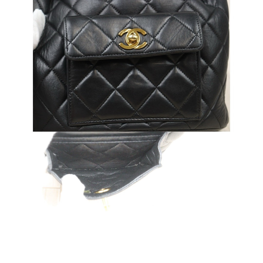 Good ( Rank AB)｜CHANEL  Lamb Skin Duma Backpack  Black Made in 1996-1997 Year｜P24092404