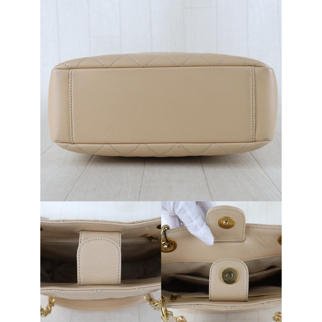 Include Entrupy Certificate of Authenticity｜Good ( Rank AB)｜ CHANEL Matrasse PST Chain Tote Bag Caviar Skin Beige  Made In 2011 Year｜S26090710