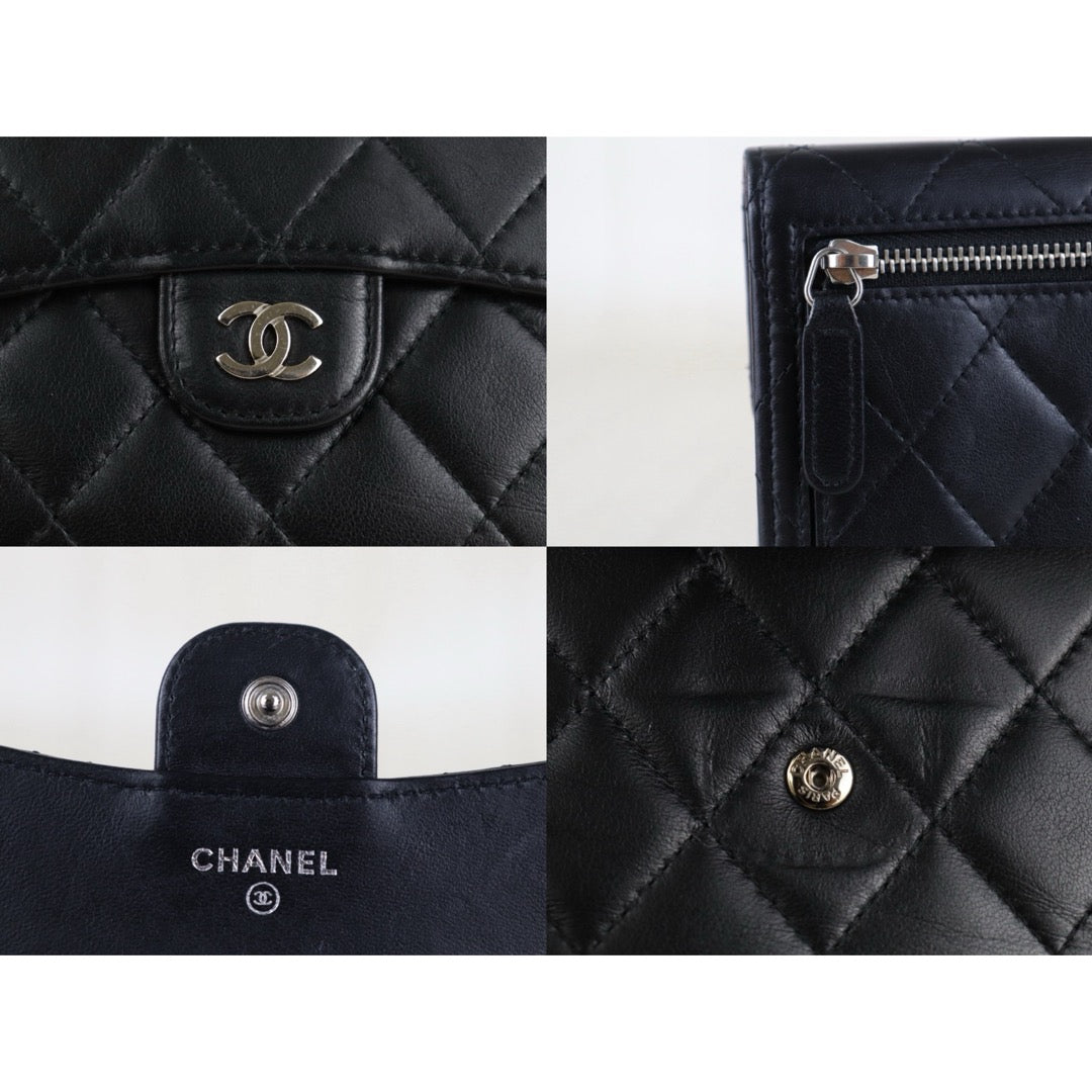 Include Entrupy Certificate of Authenticity｜Very Good ( Rank A)｜CHANEL Lamb Skin Black Wallet Made In 2017-2018Year｜S26052513